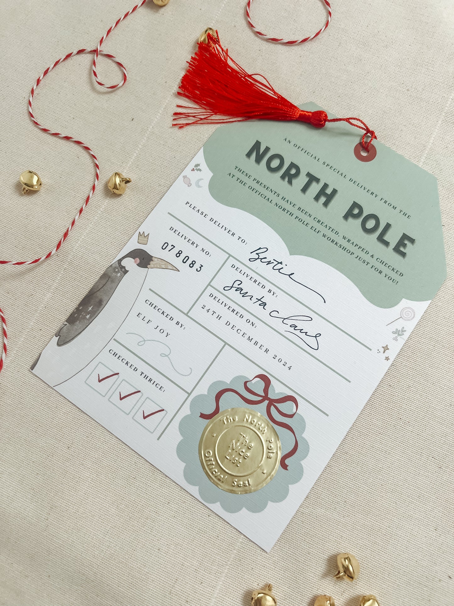 North Pole Stocking Tag