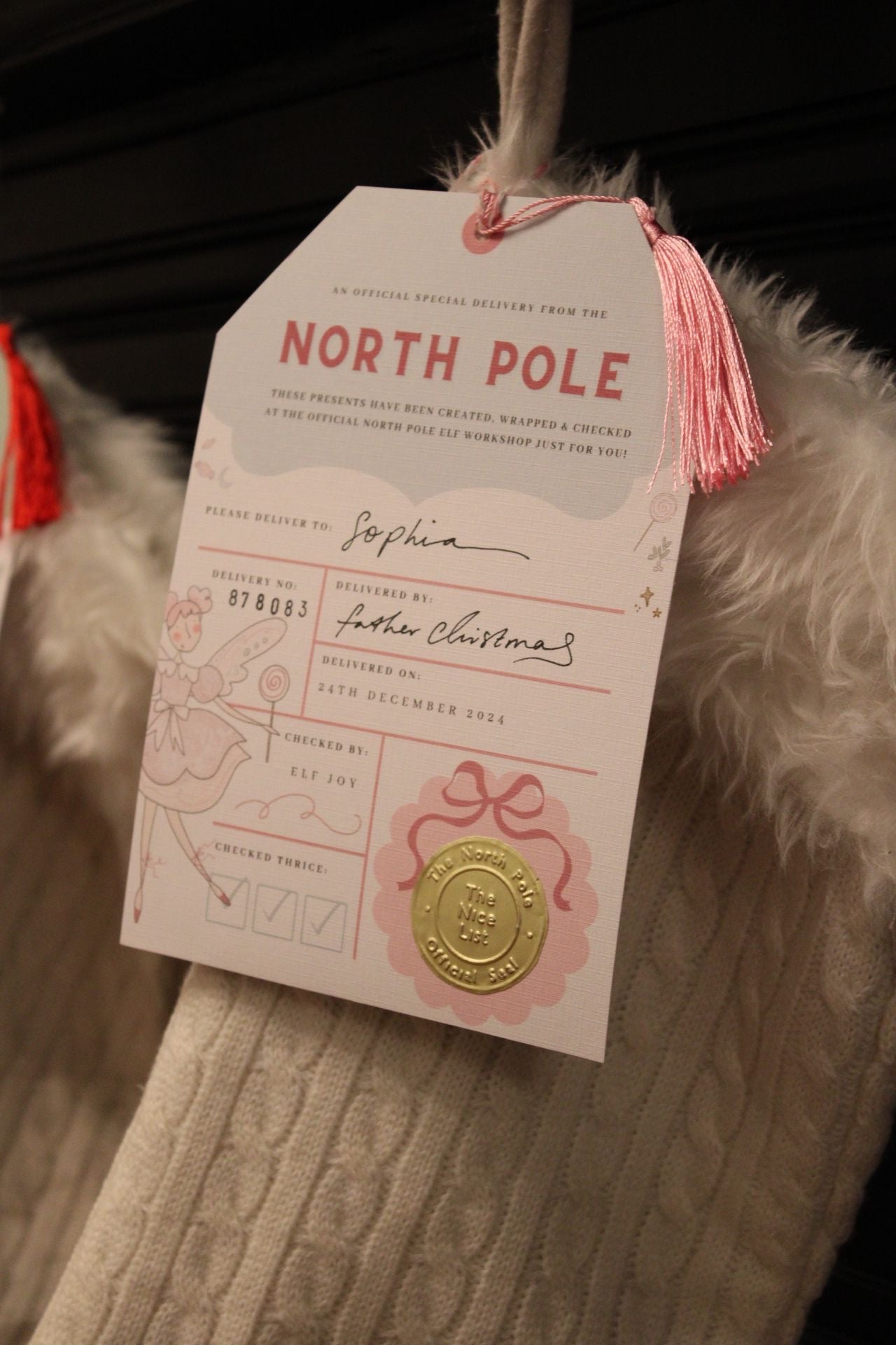 North Pole Stocking Tag