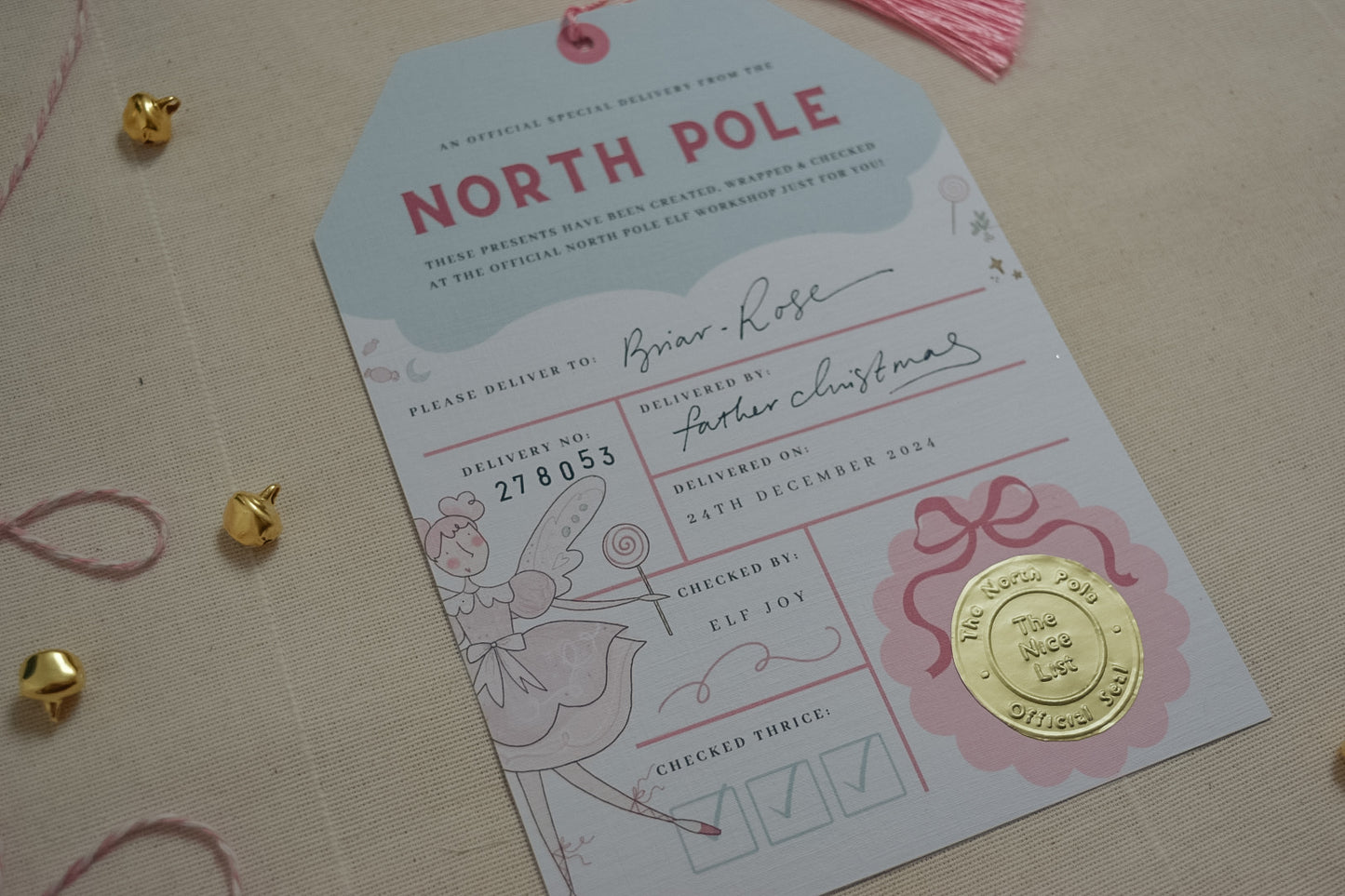 North Pole Stocking Tag